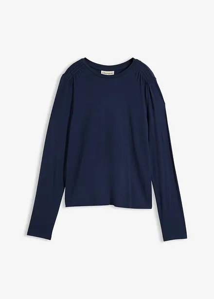 Langarmshirt aus elastischem Viskose-Mix