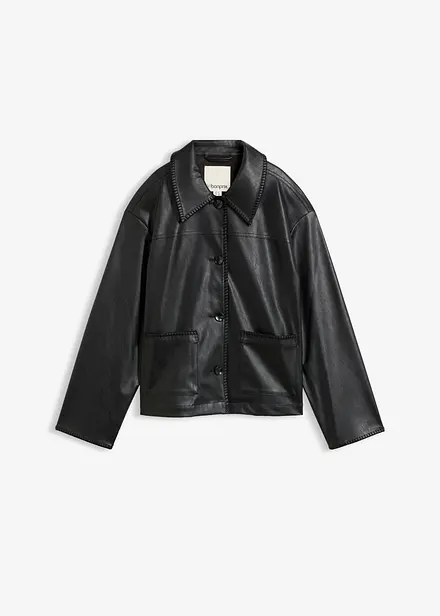 Lederimitat-Jacke