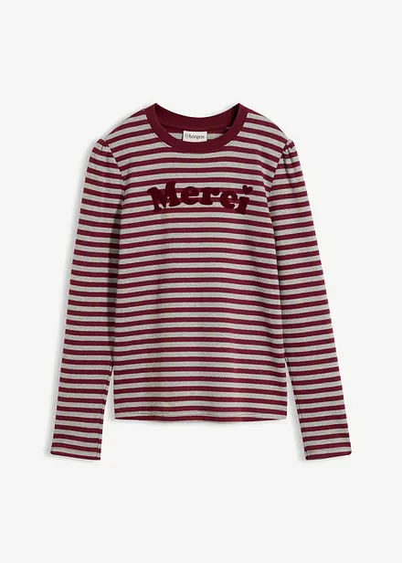 T-shirt manches longues en coton m&eacute;lang&eacute; &eacute;pais