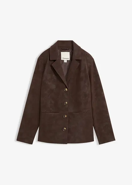 Veloursleder-Imitat-Blazer