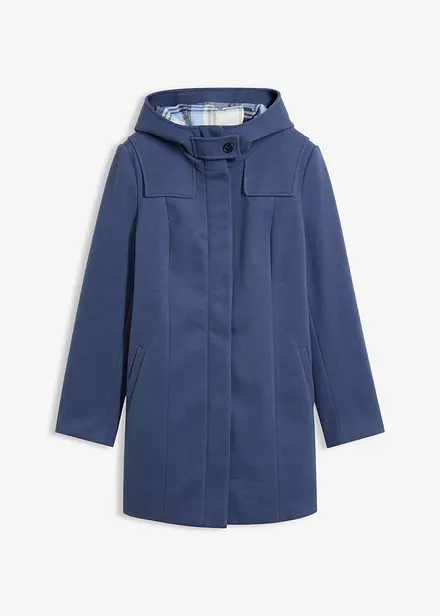 Wollimitat-Longjacke mit Flanell-Futter