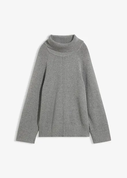 Pull col roul&eacute; &agrave; couture d&eacute;corative