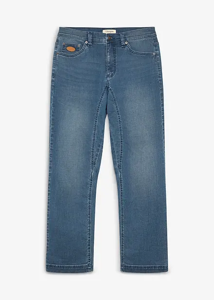 Classic-Fit-Jeans mit verst&auml;rktem Schritt, Tapered
