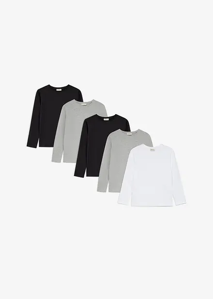 Langarmshirt mit Bio Baumwolle (5er Pack)
