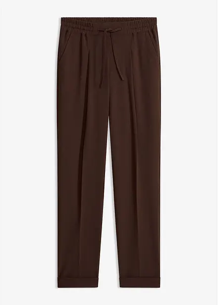 Pantalon &agrave; pinces avec taille &eacute;lastiqu&eacute;e