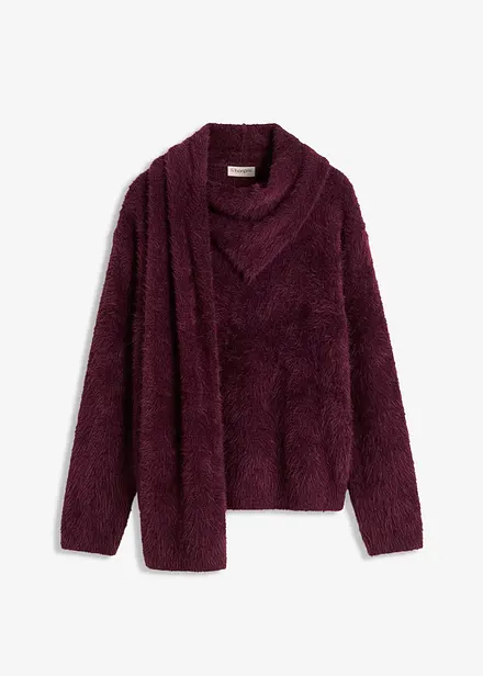 Oversize-Pullover mit Schal