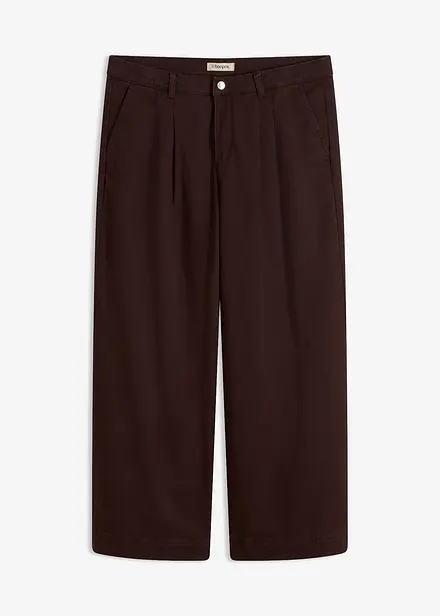 Pantalon large &agrave; pinces avec taille &eacute;lastiqu&eacute;e