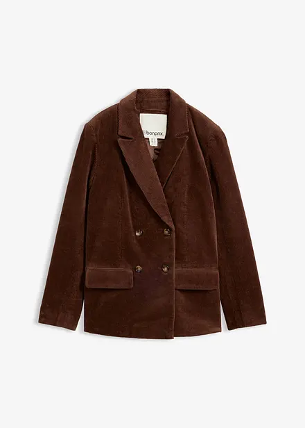 Blazer en velours c&ocirc;tel&eacute;