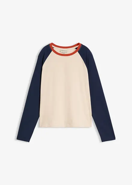T-shirt coton &agrave; manches raglan