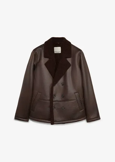 Veste enduite doubl&eacute;e sherpa