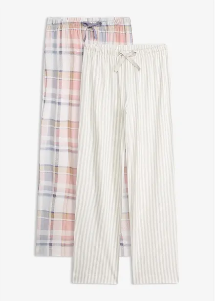 Lot de 2 pantalons de pyjama tiss&eacute;s en flanelle