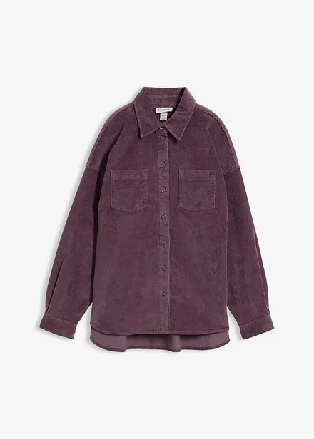 Surchemise oversize en velours c&ocirc;tel&eacute;