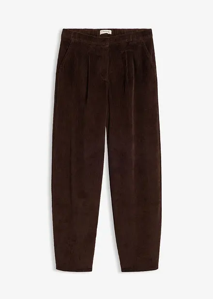 Pantalon Barrel en velours &agrave; larges c&ocirc;tes