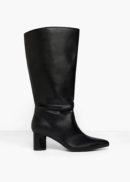Bottes tige large &agrave; talon bloc