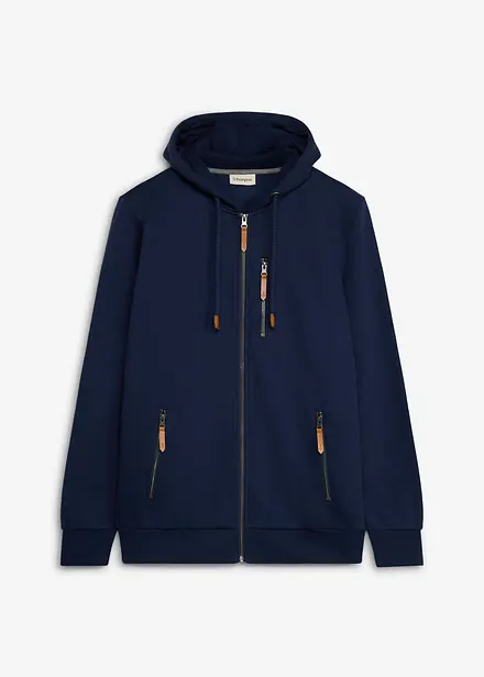 Sweat zipp&eacute; &eacute;pais avec d&eacute;tails en PU