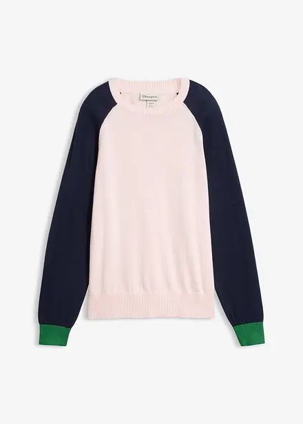 Pull en maille fine &agrave; manches raglan