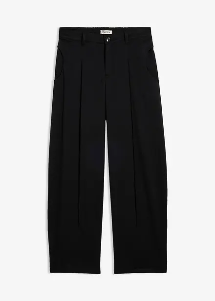 Pantalon barrel en viscose m&eacute;lang&eacute;e