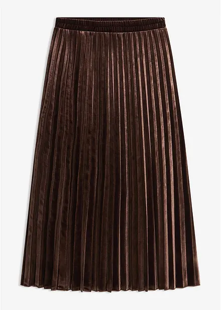 Jupe pliss&eacute;e en velours doux