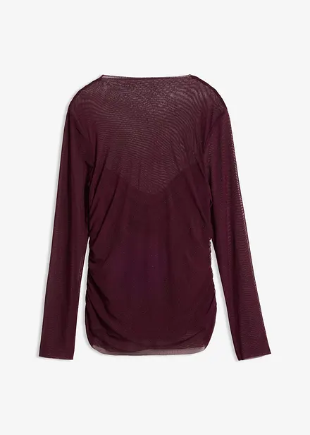 T-shirt manches longues en mesh d&eacute;licat