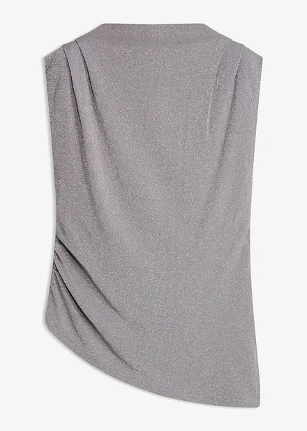 Shirt mit Zipfelsaum und Glitzer