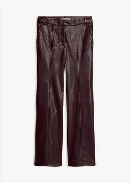 Gerade Lederimitat-Hose