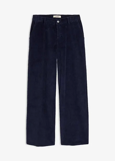 Pantalon large en velours c&ocirc;tel&eacute;