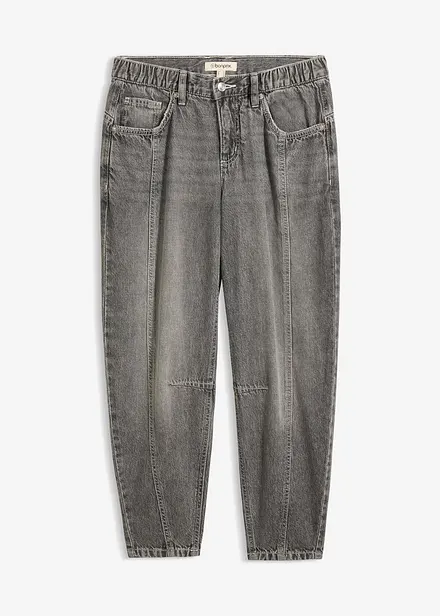 Barrel-Jeans Mid Waist, cropped