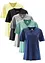 Lot de 5 T-shirts longs amples à col en V, manches courtes, bonprix