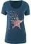 T-shirt coton en fil flammé, manches courtes, bonprix