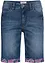 Stretch-Jeans-Bermuda mit farbigem Umschlag, bonprix