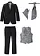 Anzug (5-tlg. Set): Sakko, Hose, Weste, Plastron, Einstecktuch, bonprix