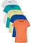 Lot de 5 tee-shirts col rond, manches courtes, bonprix