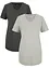 Lot de 2 T-shirts longs basiques col V et manches courtes, bonprix