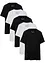 Lot de 5 T-shirts longs amples à col en V, manches courtes, bonprix