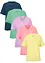 Lot de 5 T-shirts longs amples à col en V, manches courtes, bonprix