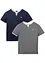 Lot de 2 T-shirts 2 en 1, manches courtes, bonprix