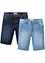 Stretch-Jeans-Bermuda, Regular Fit (2er Pack), bonprix