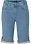 Bermuda en jean avec revers coloré, bonprix