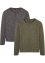 Henleyshirt (2er Pack), Langarm, bpc bonprix collection