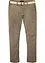 Pantalon chino droit extensible Regular, coupe ventre confort avec ceinture, bonprix