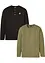 Lot de 2 T-shirts col tunisien manches longues 100% coton, bonprix