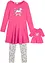 Jerseykleid + Leggings mit Puppenkleid (3-tlg. Set), bonprix