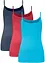 Lot de 3 tops à fines bretelles 100% coton, bonprix