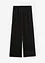 Pantalon large en jersey texturé, taille haute élastiquée, bonprix