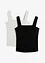 Lot de 2 tops en coton côtelé, bonprix