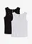 Lot de 2 tops côtelés 100% coton, bonprix