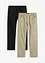 Lot de 2 pantalons taille extensible, Regular, Straight, bonprix