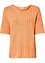 T-shirt en maille ajourée avec lin, manches coudes, bonprix
