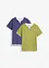 2 in 1 Shirt, Kurzarm (2er Pack), bonprix