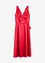 Robe midi en satin brillant avec fleurs appliquées, bonprix